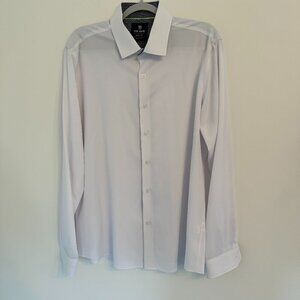 White Men's Dress Shirt - Classic Spread Collar